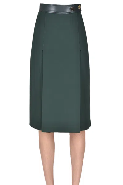 NENETTE ECO-LEATHER WAISTBAND SKIRT