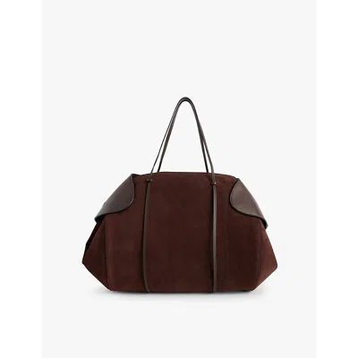 NEOUS WOMENS DARK CHOCOLATE BERENICES SUEDE AND LEATHER SHOULDER BAG