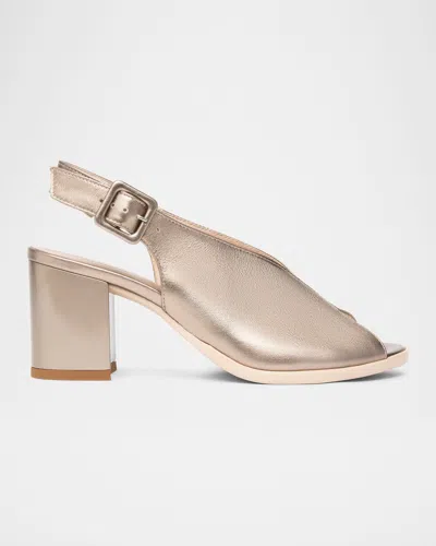 NEROGIARDINI METALLIC LEATHER SLINGBACK SANDALS