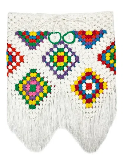 NESSI BYRD FRINGED CROCHET SKIRT
