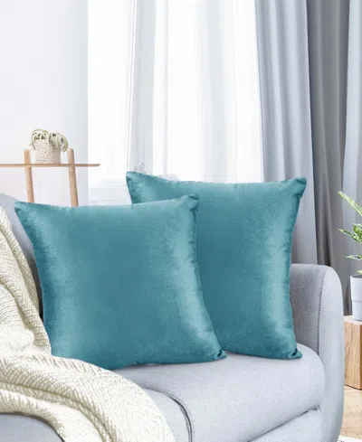 NESTL ELEGANT VELVET REMOVEABLE COVER 2-PACK DECORATIVE PILLOWS, 16" X 16"