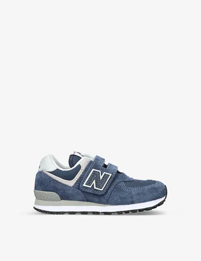 NEW BALANCE VY 574 CLASSIC: EVERGREEN SUEDE AND MESH TRAINERS 6-9 YEARS EUR 34.5 /2 UK