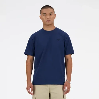 NEW BALANCE MEN'S ATHLETICS COTTON T-SHIRT IN NAVY BLUE, SIZE X-SMALL