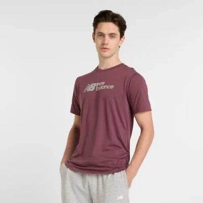 NEW BALANCE HERREN HEATHERTECH LINEAR T-SHIRT IN VIOLETT, POLY-STRICK, GRÖSSE XS