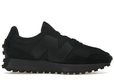 NEW BALANCE MEN'S NEW BALANCE 327 TONGUE LOGO SNEAKERS IN BLACK/WHITE