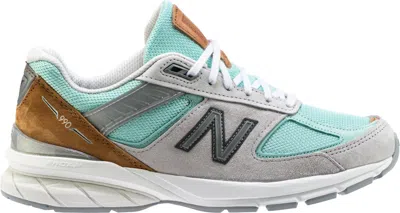 NEW BALANCE MEN'S NEW BALANCE 990V5 KAWHI LEONARD SNEAKERS IN WHITE/TEAL/GOLD