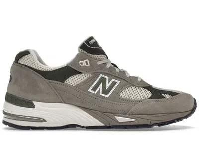 NEW BALANCE MEN'S NEW BALANCE 991 AIME LEON DORE MIUK SNEAKERS IN GREY/GREEN/CREAM