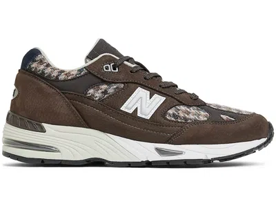 NEW BALANCE MEN'S NEW BALANCE 991 MIUK SNEAKERS IN BROWN/HARRIS TWEED