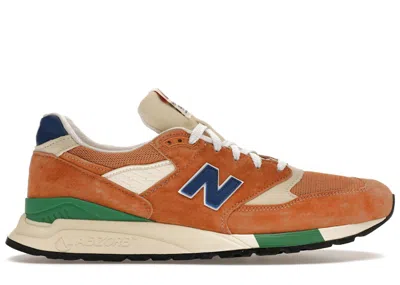 NEW BALANCE MEN'S NEW BALANCE 998 MIUSA TEDDY SANTIS SNEAKERS IN ORANGE/ROYAL