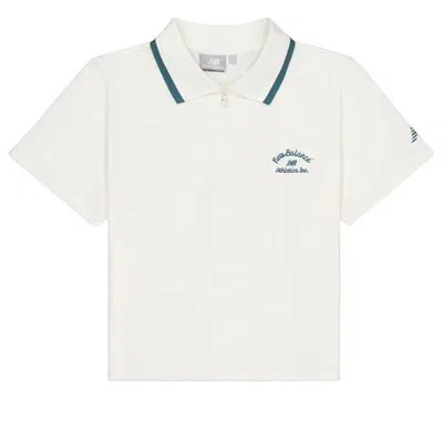 NEW BALANCE (WMNS) New Balance Athletics Half Zip Polo Shirt 'Ivory'
