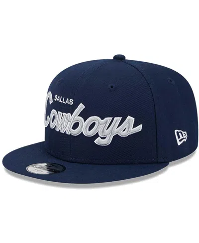 NEW ERA BIG BOYS AND GIRLS NEW ERA NAVY DALLAS COWBOYS MAIN SCRIPT 9FIFTY SNAPBACK HAT