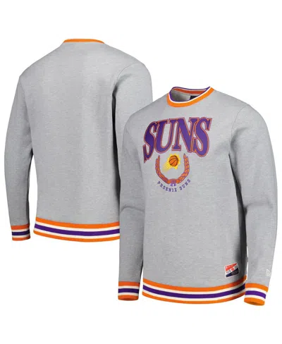 NEW ERA MEN'S AND WOMEN'S NEW ERA GRAY PHOENIX SUNS VINTAGE-LIKE THROWBACK CREW SWEATSHIRT