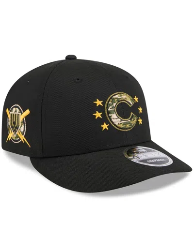 NEW ERA MEN'S BLACK CHICAGO CUBS 2024 ARMED FORCES DAY LOW PROFILE 9FIFTY SNAPBACK HAT
