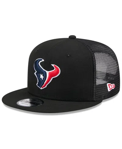 NEW ERA MEN'S BLACK HOUSTON TEXANS SHADE 9FIFTY TRUCKER SNAPBACK HAT