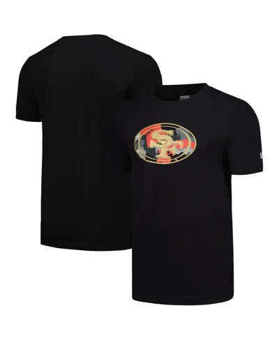 NEW ERA MEN'S BLACK SAN FRANCISCO 49ERS CAMO LOGO T-SHIRT