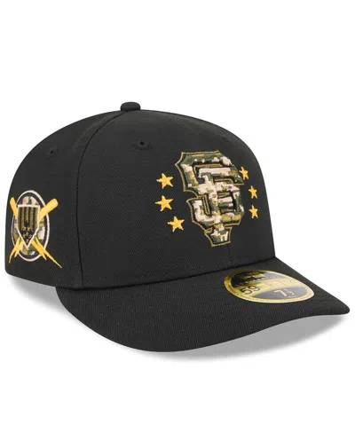 NEW ERA MEN'S BLACK SAN FRANCISCO GIANTS 2024 ARMED FORCES DAY LOW PROFILE 59FIFTY FITTED HAT