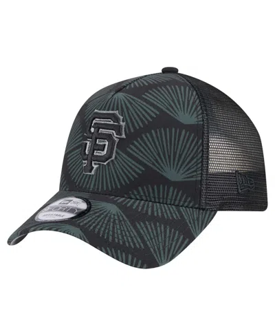 NEW ERA MEN'S BLACK SAN FRANCISCO GIANTS 9FORTY A-FRAME TRUCKER ADJUSTABLE HAT