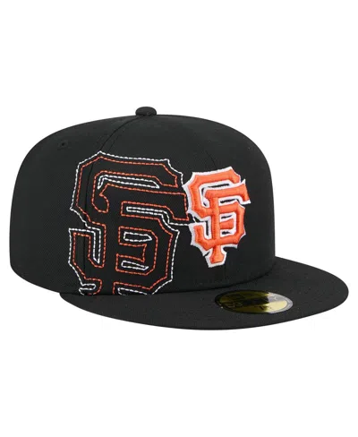 NEW ERA MEN'S BLACK SAN FRANCISCO GIANTS YARN STITCH 59FIFTY FITTED HAT