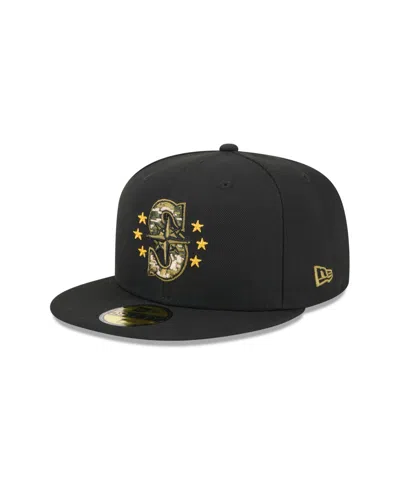 NEW ERA MEN'S BLACK SEATTLE MARINERS 2024 ARMED FORCES DAY ON-FIELD 59FIFTY FITTED HAT