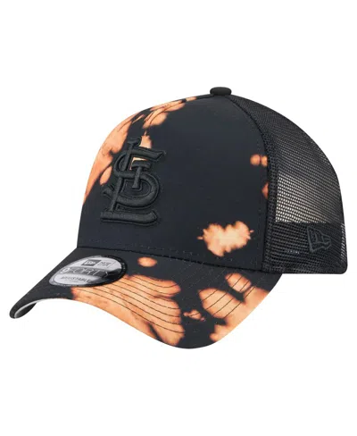 NEW ERA MEN'S BLACK ST. LOUIS CARDINALS BLEACHED A-FRAME 9FORTY ADJUSTABLE HAT