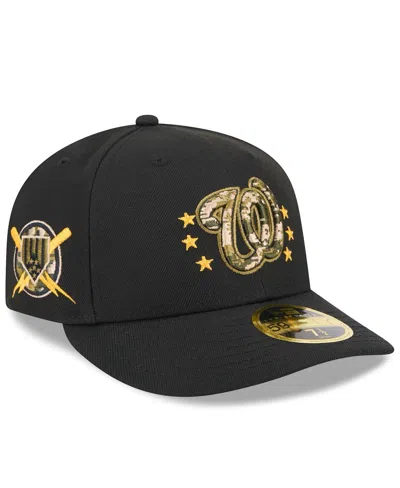 NEW ERA MEN'S BLACK WASHINGTON NATIONALS 2024 ARMED FORCES DAY LOW PROFILE 59FIFTY FITTED HAT