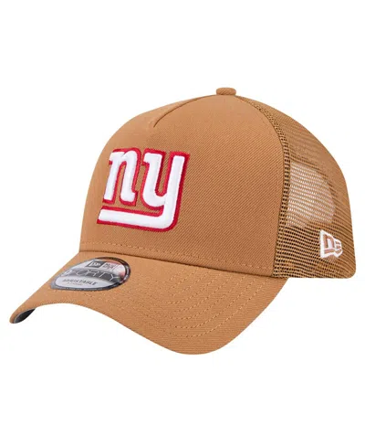 NEW ERA MEN'S BROWN NEW YORK GIANTS COLOR PACK A-FRAME TRUCKER 9FORTY ADJUSTABLE HAT