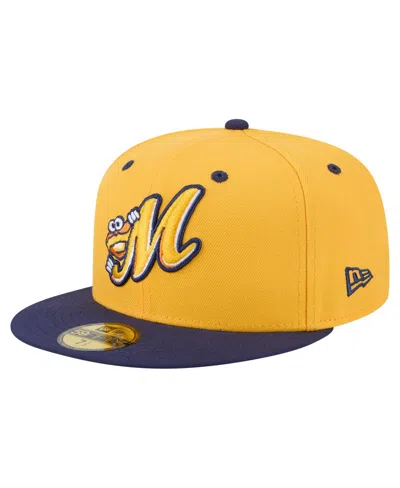 NEW ERA MEN'S GOLD/NAVY MONTGOMERY BISCUITS AUTHENTIC COLLECTION 59FIFTY FITTED HAT