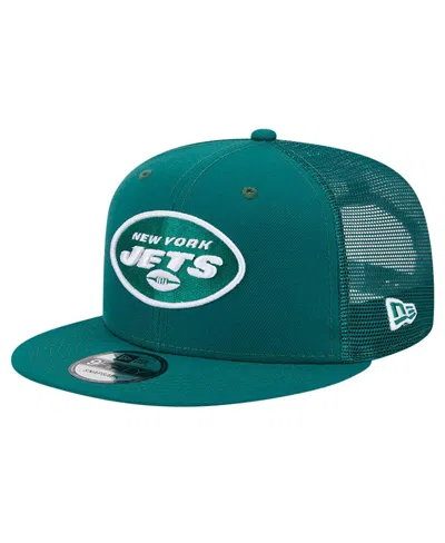 NEW ERA MEN'S GREEN NEW YORK JETS MAIN TRUCKER 9FIFTY SNAPBACK HAT