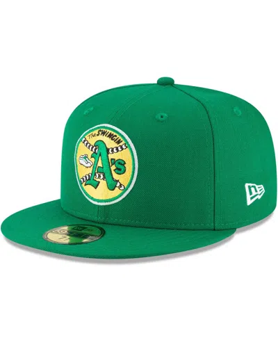 NEW ERA MEN'S GREEN OAKLAND ATHLETICS COOPERSTOWN COLLECTION WOOL 59FIFTY FITTED HAT
