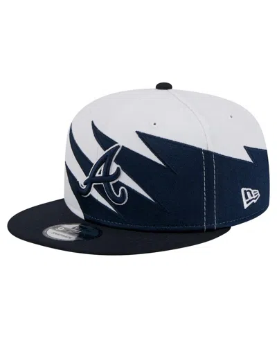 NEW ERA MEN'S NAVY/WHITE ATLANTA BRAVES JAGGED 9FIFTY SNAPBACK HAT
