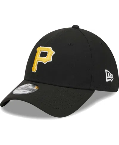 NEW ERA MEN'S NEW ERA BLACK PITTSBURGH PIRATES LOGO 39THIRTY FLEX HAT