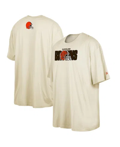 NEW ERA MEN'S NEW ERA CREAM CLEVELAND BROWNS 2023 NFL DRAFT BIG AND TALL T-SHIRT