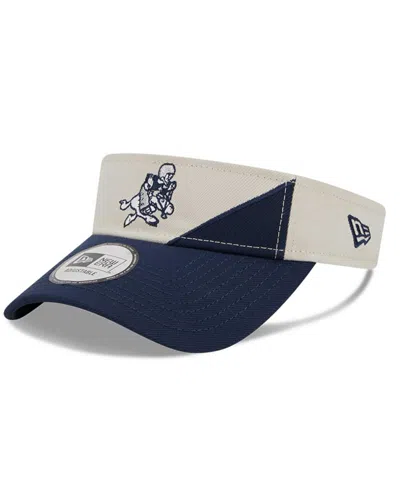 NEW ERA MEN'S NEW ERA CREAM, NAVY DALLAS COWBOYS 2023 SIDELINE HISTORIC ADJUSTABLE VISOR