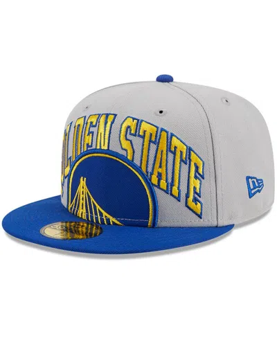 NEW ERA MEN'S NEW ERA GRAY, ROYAL GOLDEN STATE WARRIORS TIP-OFF TWO-TONE 59FIFTY FITTED HAT