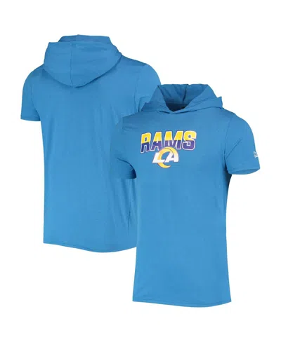 NEW ERA MEN'S NEW ERA HEATHERED BLUE LOS ANGELES RAMS TEAM BRUSHED HOODIE T-SHIRT