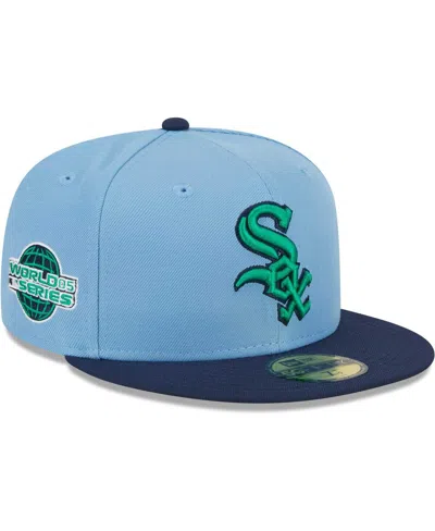 NEW ERA MEN'S NEW ERA LIGHT BLUE, NAVY CHICAGO WHITE SOX GREEN UNDERVISOR 59FIFTY FITTED HAT