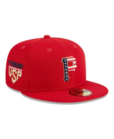 NEW ERA MEN'S NEW ERA RED PITTSBURGH PIRATES 2023 FOURTH OF JULY 59FIFTY FITTED HAT