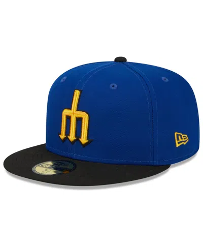 NEW ERA MEN'S NEW ERA ROYAL, BLACK SEATTLE MARINERS 2023 CITY CONNECT 59FIFTY FITTED HAT