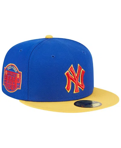 NEW ERA MEN'S NEW ERA ROYAL, YELLOW NEW YORK YANKEES EMPIRE 59FIFTY FITTED HAT