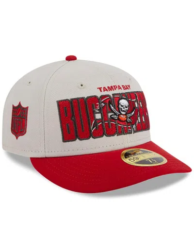 NEW ERA MEN'S NEW ERA STONE, RED TAMPA BAY BUCCANEERS 2023 NFL DRAFT LOW PROFILE 59FIFTY FITTED HAT