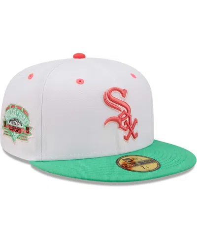 NEW ERA MEN'S NEW ERA WHITE AND GREEN CHICAGO WHITE SOX INAUGURAL SEASON AT COMISKEY PARK WATERMELON LOLLI 5