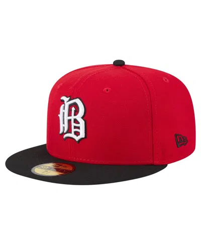 NEW ERA MEN'S RED/BLACK BIRMINGHAM BARONS AUTHENTIC COLLECTION 59FIFTY FITTED HAT