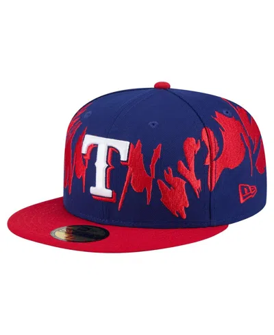 NEW ERA MEN'S ROYAL/RED TEXAS RANGERS RETRO PATTERN 59FIFTY FITTED HAT