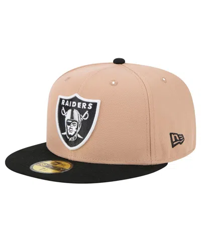 NEW ERA MEN'S TAN LAS VEGAS RAIDERS LOGO MAIN 59FIFTY FITTED HAT