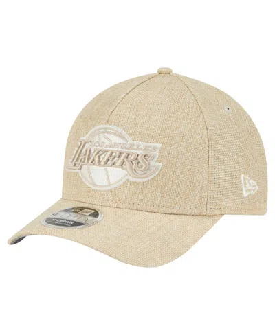NEW ERA MEN'S TAN LOS ANGELES LAKERS INJECTION WOVEN A-FRAME 9FORTY ADJUSTABLE HAT