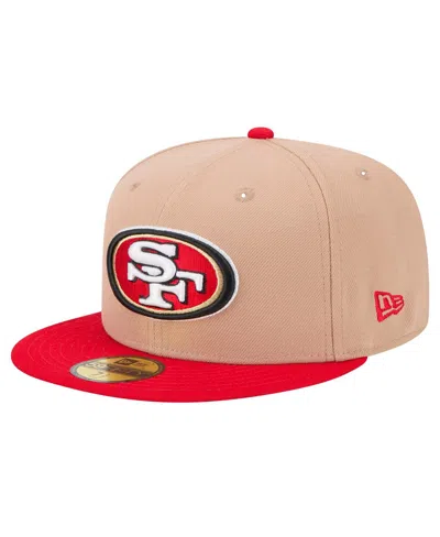 NEW ERA MEN'S TAN SAN FRANCISCO 49ERS LOGO MAIN 59FIFTY FITTED HAT