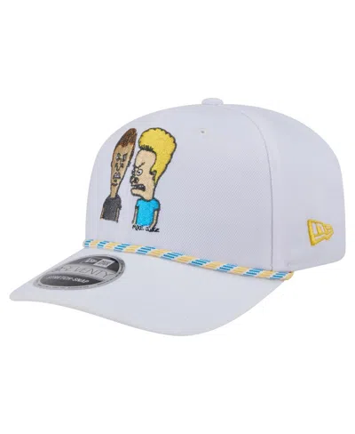 NEW ERA MEN'S WHITE BEAVIS AND BUTT-HEAD ROPE 9SEVENTY STRETCH-SNAP ADJUSTABLE HAT