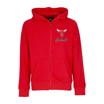 NEW ERA MEN'S ZIP HOODIE NBA SCRIPT FULL ZIP CHIBUL FRONT DOOR RED