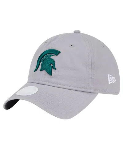 NEW ERA WOMEN'S GRAY MICHIGAN STATE SPARTANS LOGO 9TWENTY ADJUSTABLE HAT