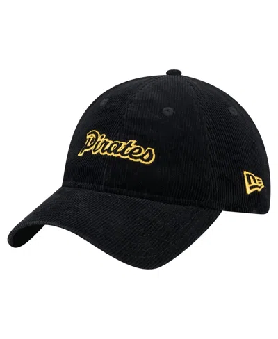 NEW ERA WOMEN'S MEN'S BLACK PITTSBURGH PIRATES CORDUROY 9TWENTY ADJUSTABLE HAT